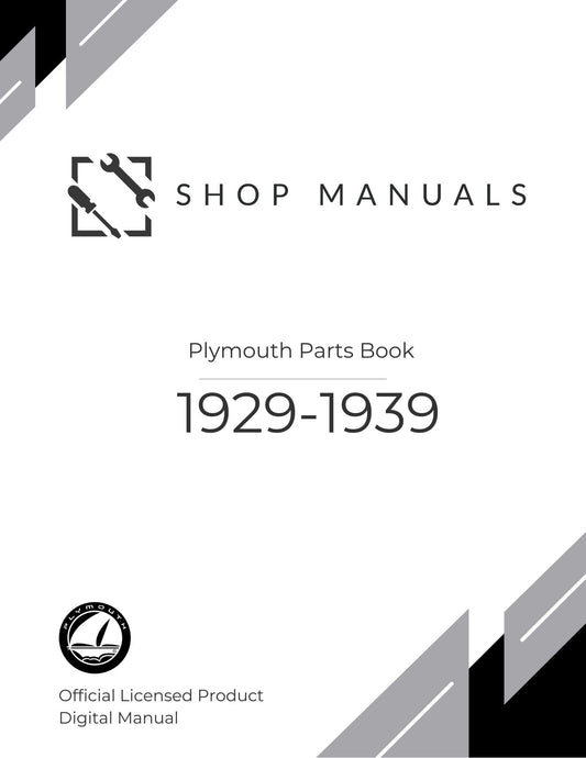 1929-1939 Plymouth Parts Book