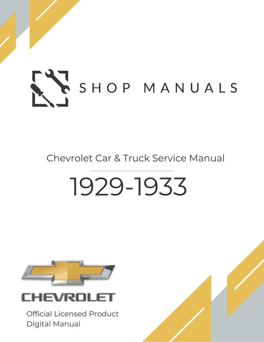 1929-33 Chevrolet Car & Truck Service Manual