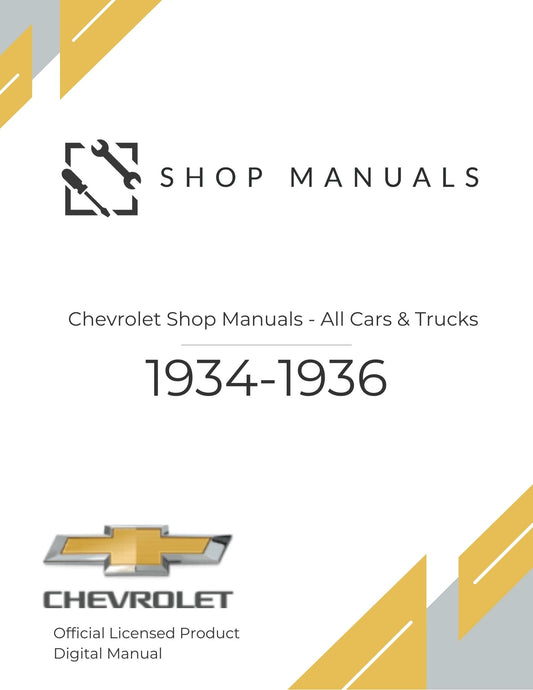 1934-1936 Chevrolet Shop Manuals - All Cars & Trucks