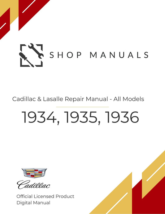 1934, 1935, 1936 Cadillac & Lasalle Repair Manual - All Models