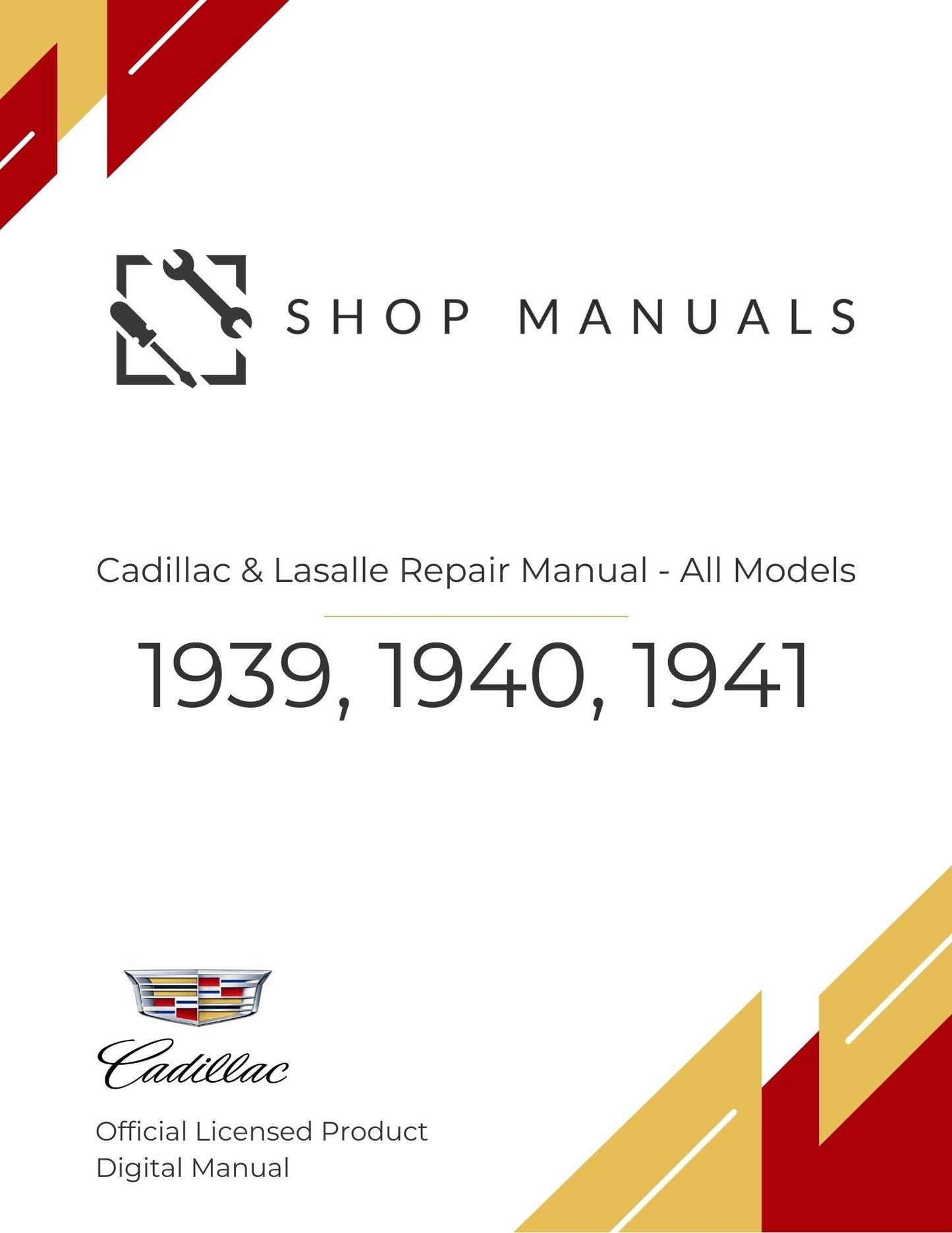 1939, 1940, 1941 Cadillac & Lasalle Repair Manual - All Models