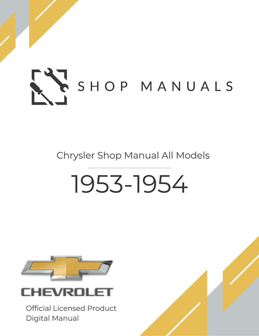 1953-1954 Chrysler Shop Manual All Models