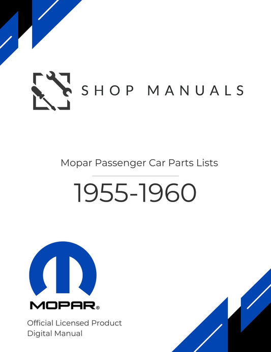 1955-1960 Mopar Passenger Car Parts Lists