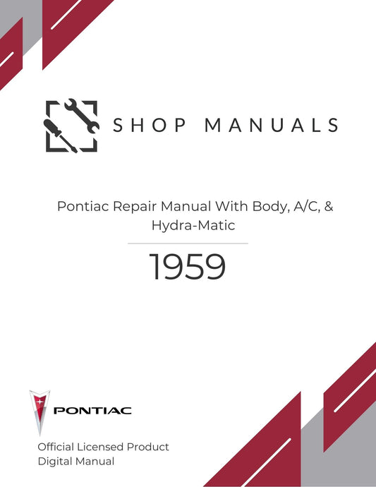 1959 Pontiac Repair Manual With Body, A/C, & Hydra-Matic