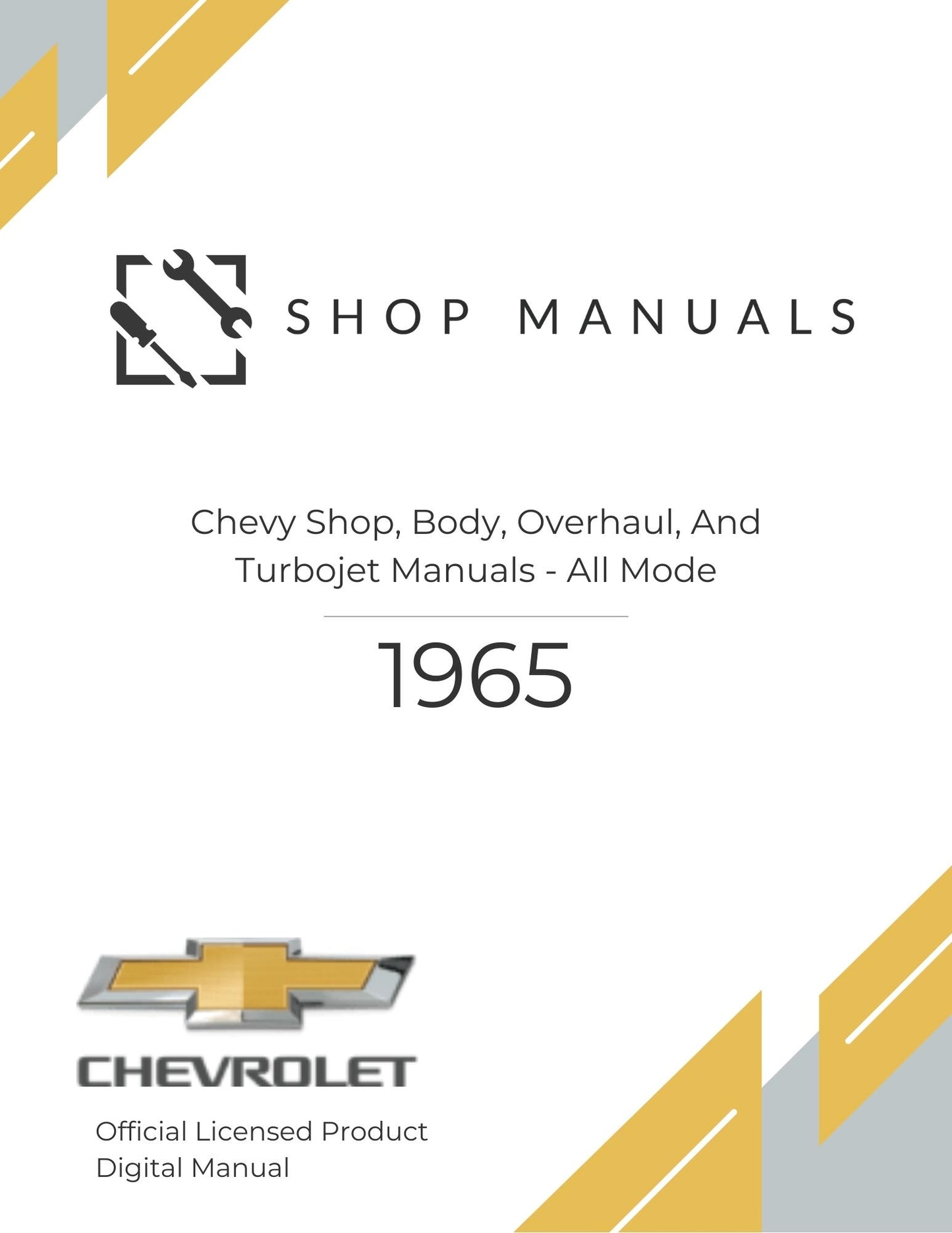 1965 Chevy Shop, Body, Overhaul, And Turbojet Manuals - All Mode
