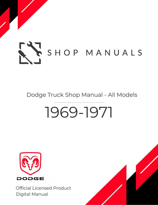1969-1971 Dodge Truck Shop Manual - All Models