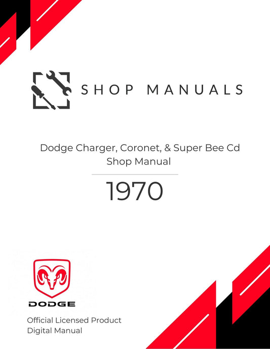 1970 Dodge Charger, Coronet, & Super Bee Cd Shop Manual