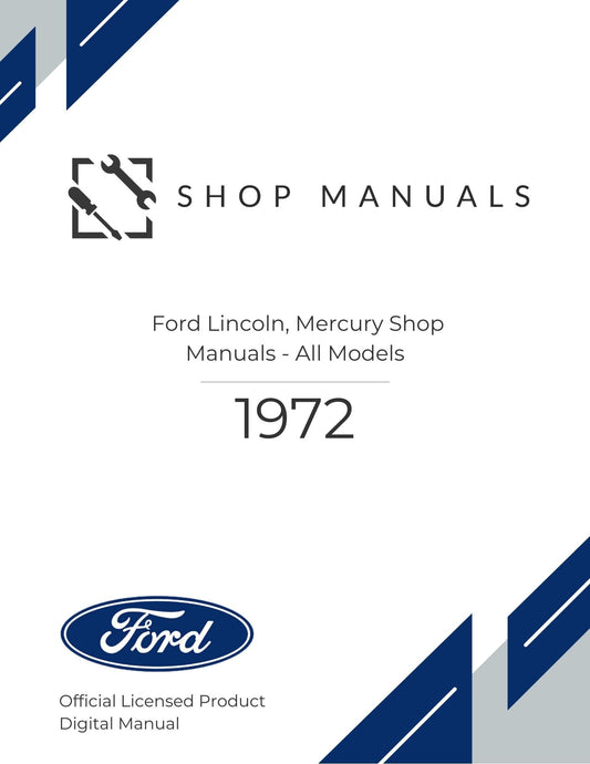 1972 Ford Lincoln, Mercury Shop Manuals - All Models