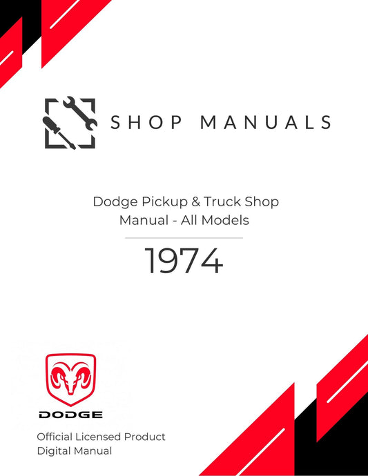 1974 Dodge Pickup & Truck Shop Manual - All Models