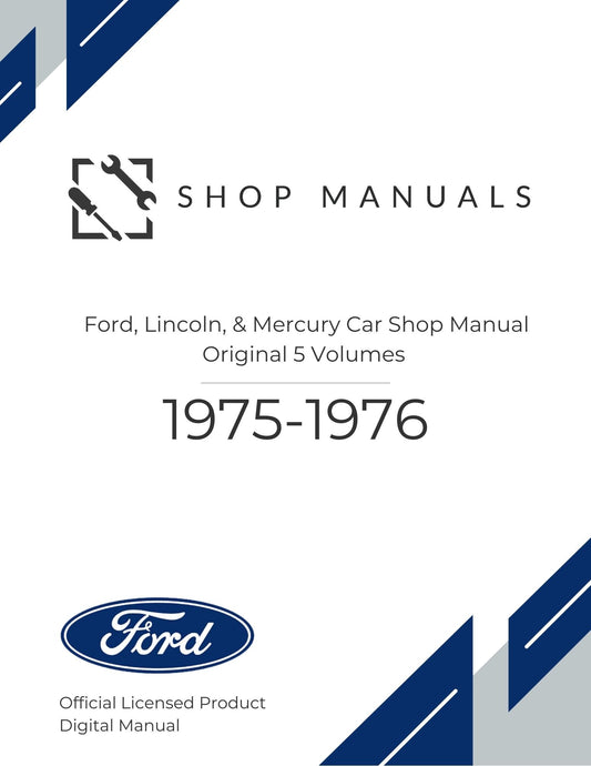 1975-1976 Ford, Lincoln, & Mercury Car Shop Manual Original 5 Volumes