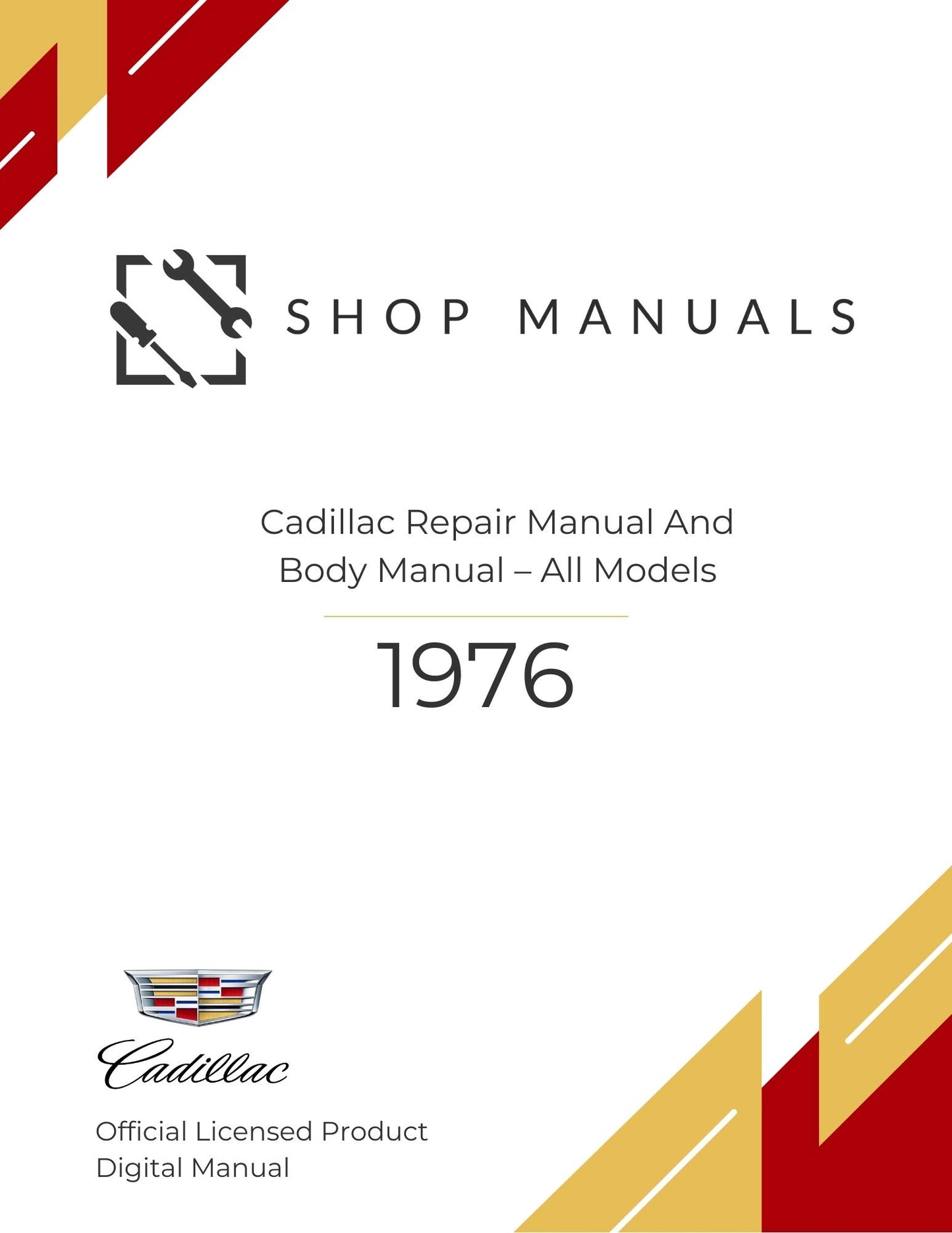 1976 Cadillac Repair Manual And Body Manual – All Models