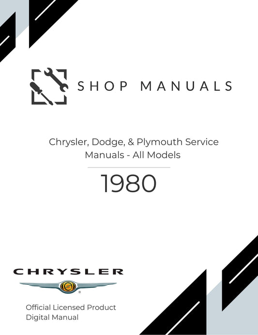 1980 Chrysler, Dodge, & Plymouth Service Manuals - All Models