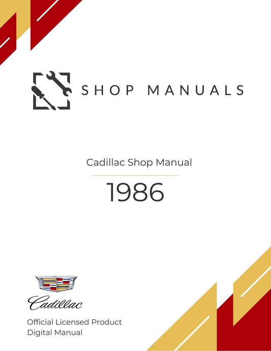 1986 Cadillac Shop Manual