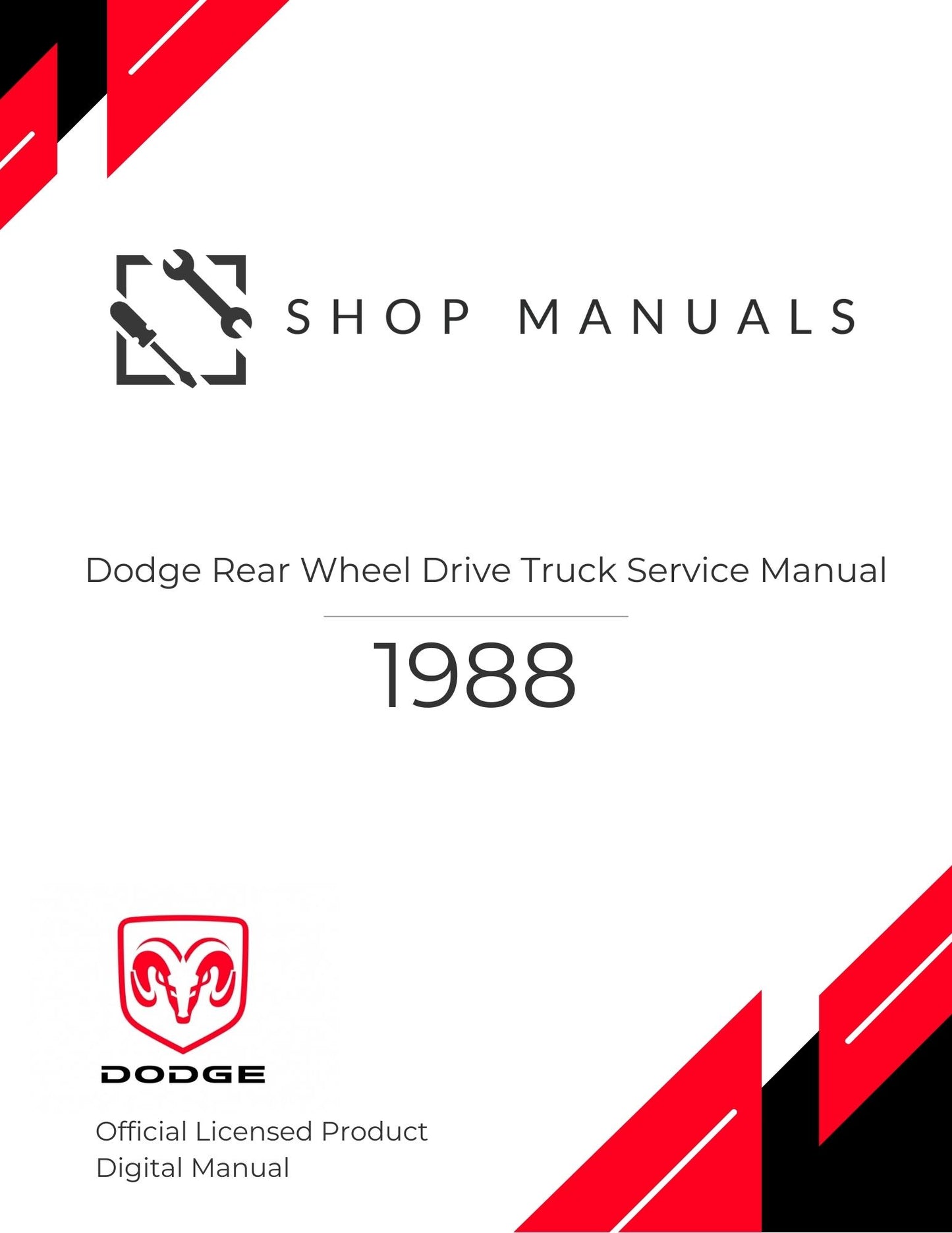 1988 Dodge Rear Wheel Drive Truck Service Manual
