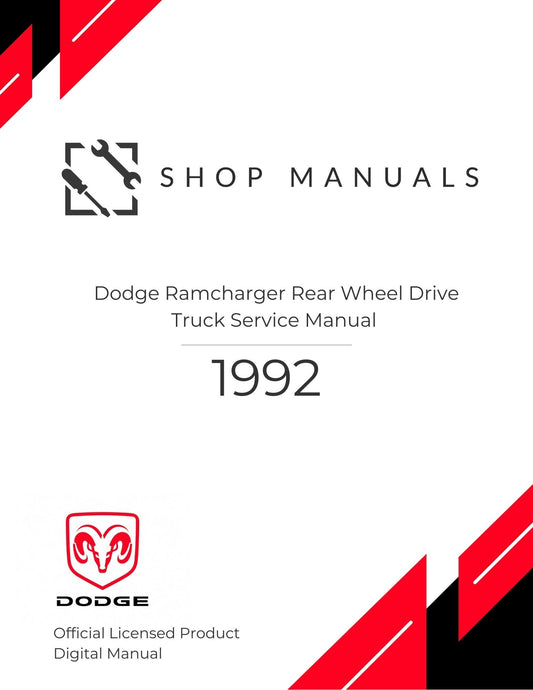 1992 Dodge Ramcharger Rear Wheel Drive Truck Service Manual
