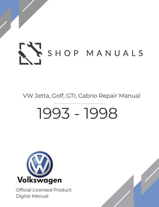 1993 - 1998 VW Jetta, Golf, GTI, Cabrio Repair Manual