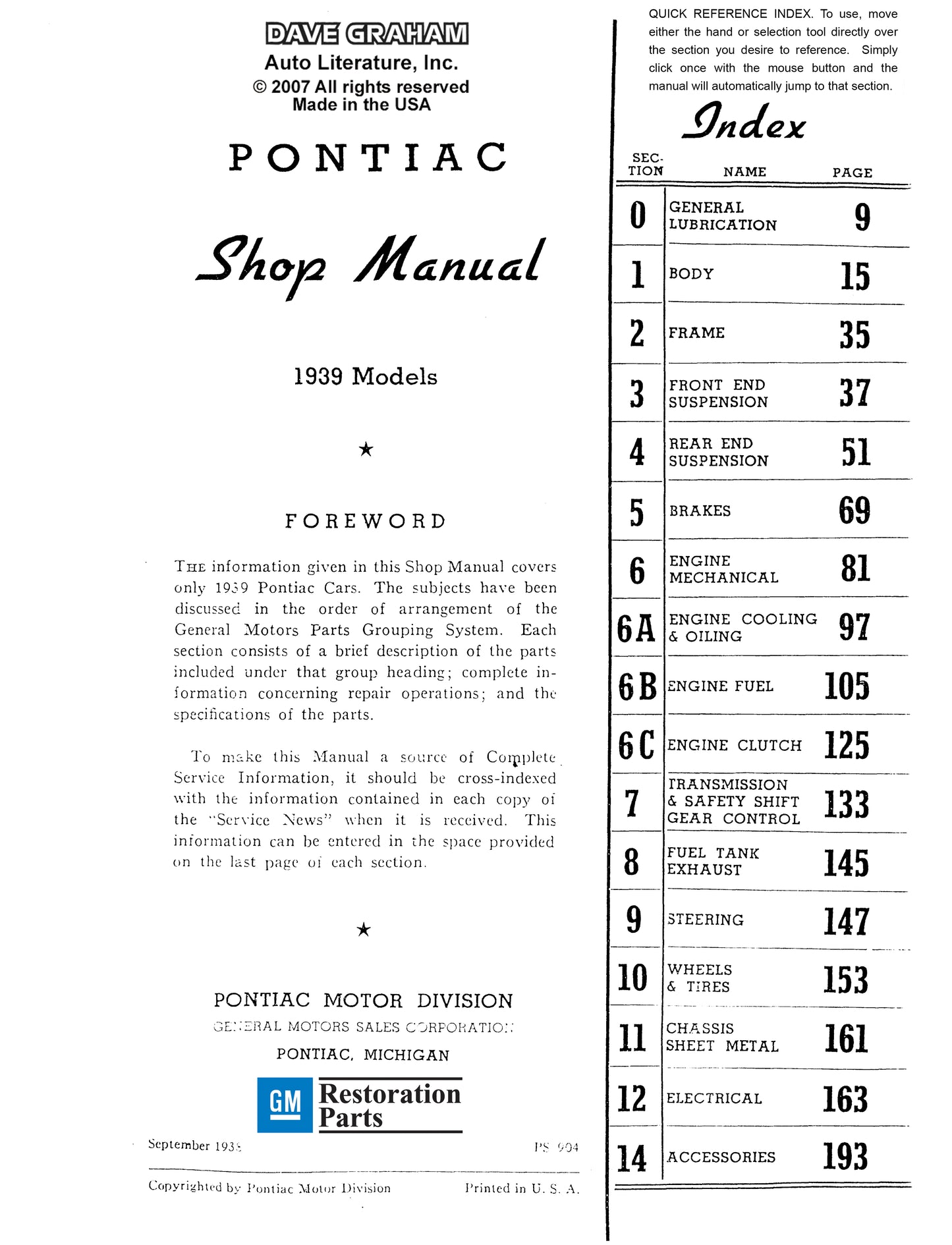 1933-1934 Pontiac Shop Manual - All Models