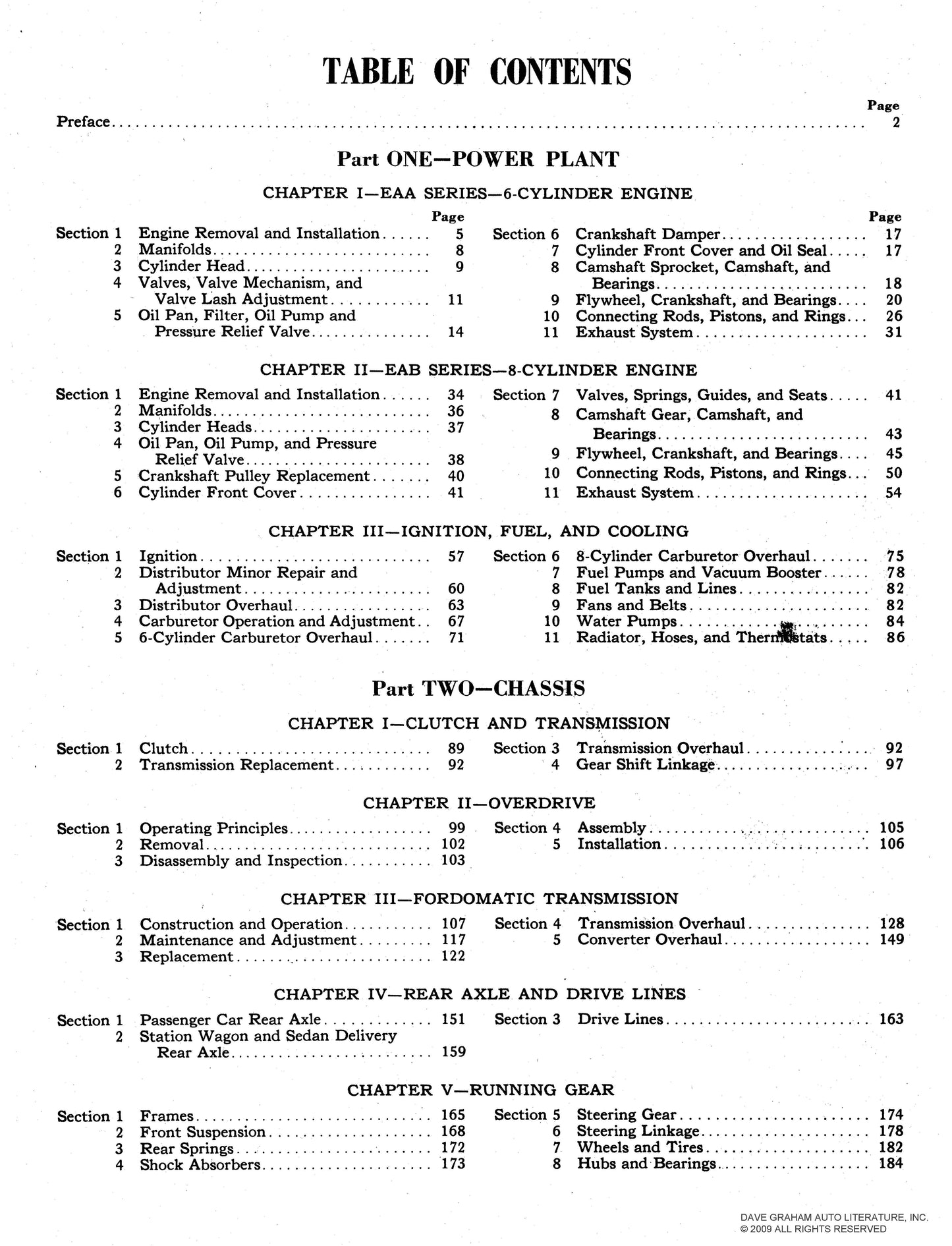 1952-1954 Ford Shop Manual - All Models
