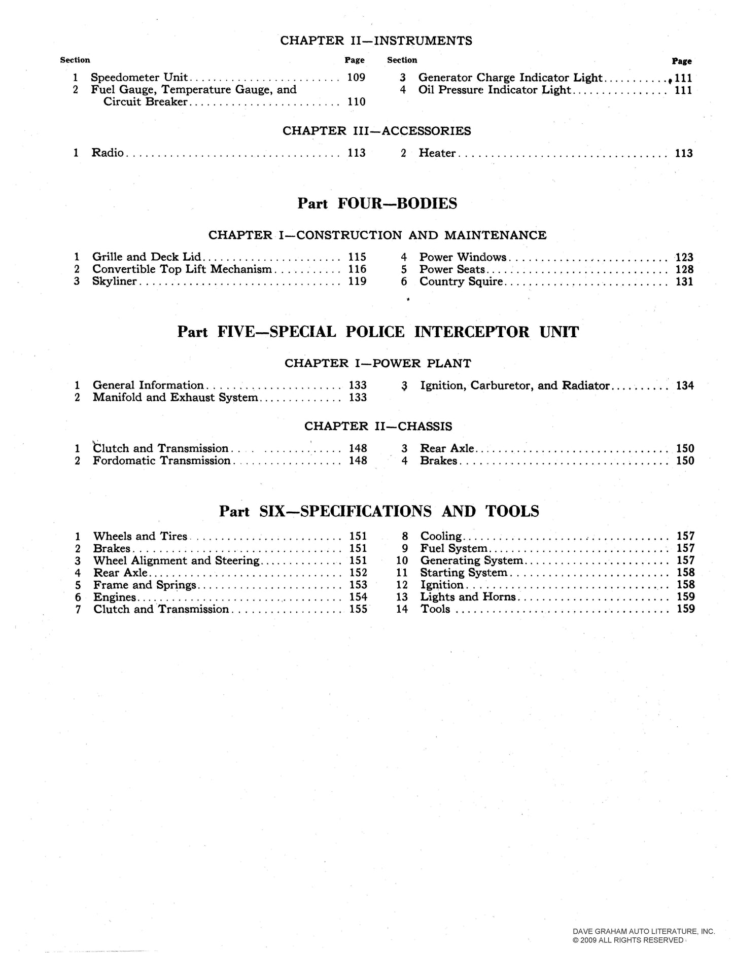 1952-1954 Ford Shop Manual - All Models