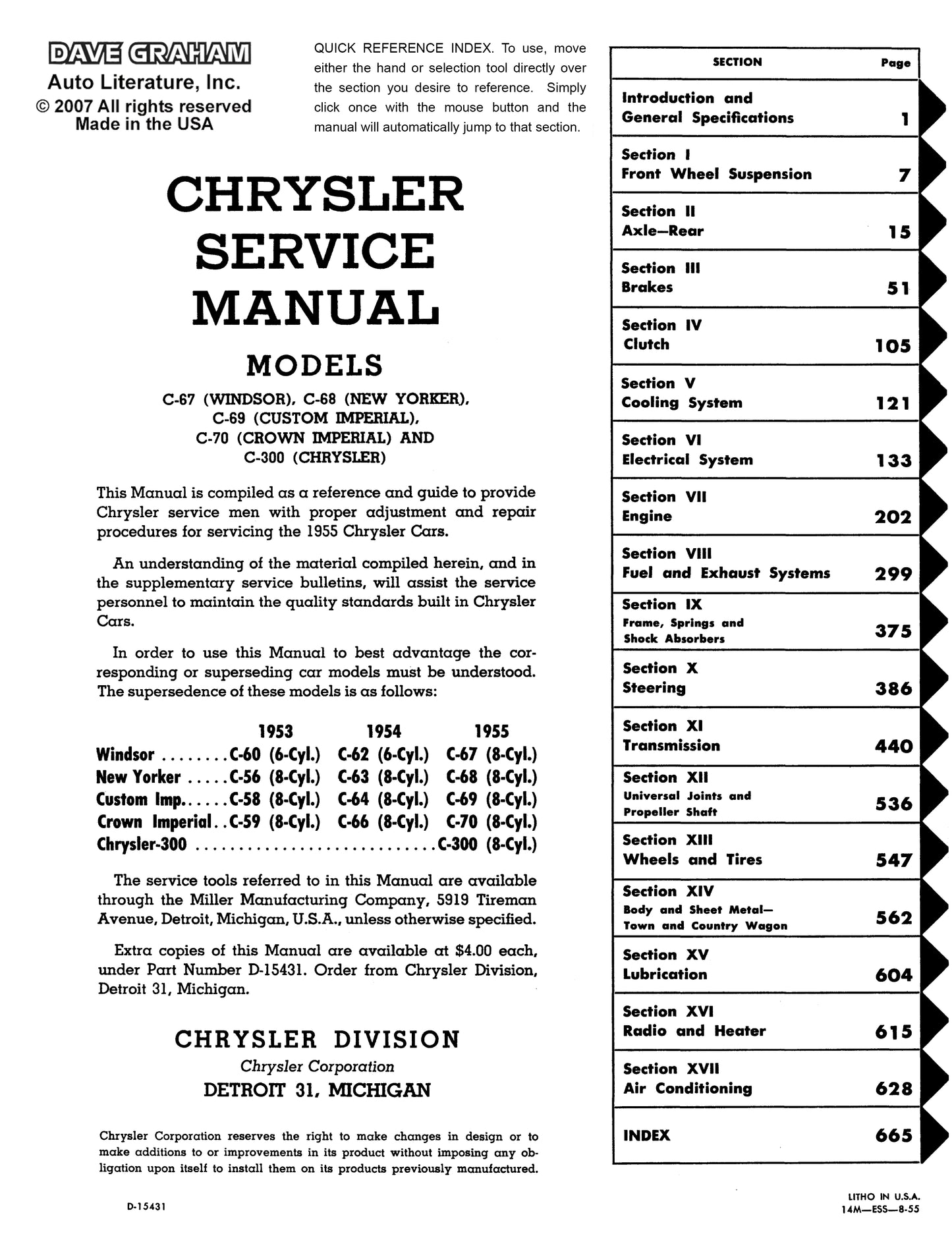 1955-1956 Chrysler Shop Manuals All Models