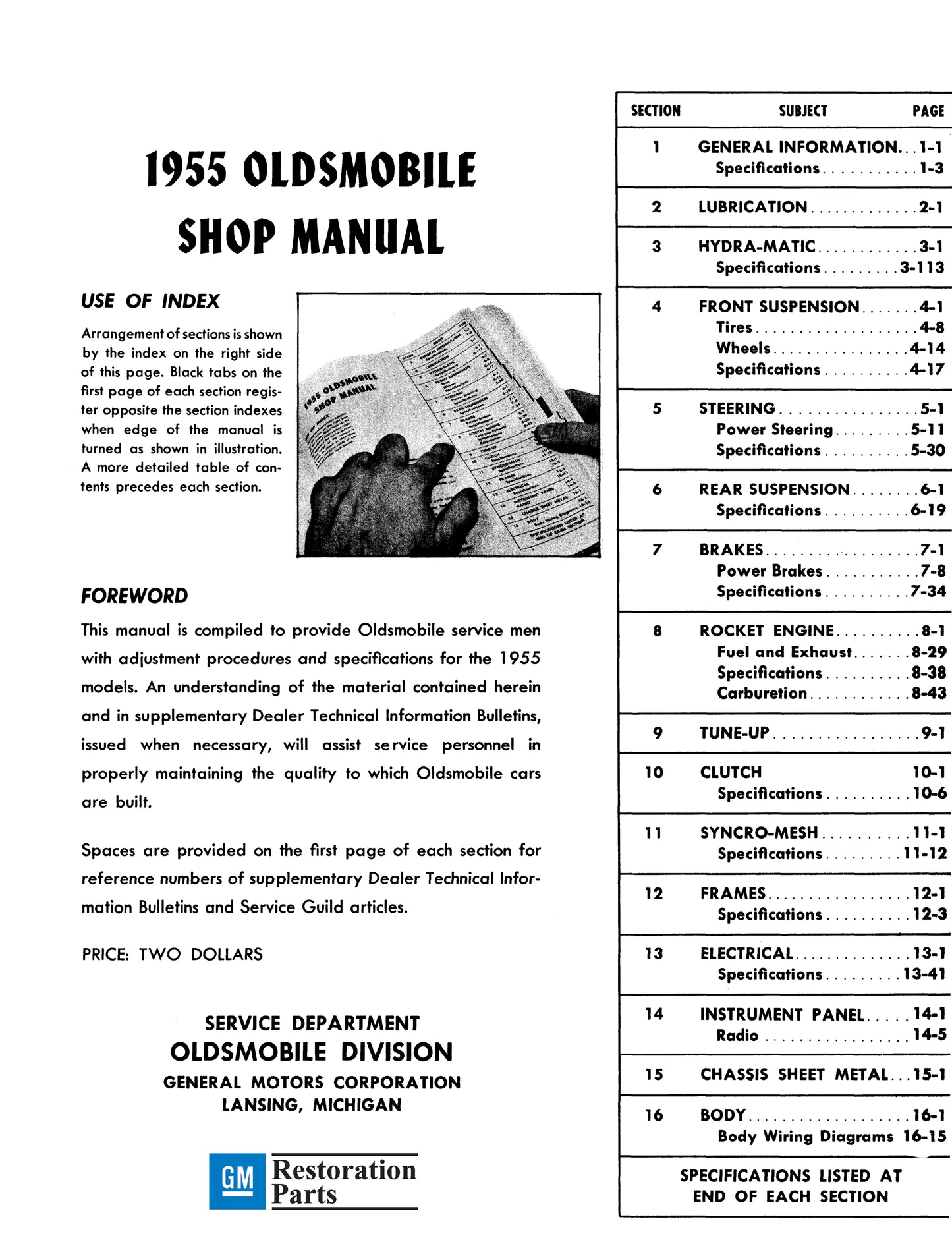 1955 Oldsmobile Shop Manual - All Models