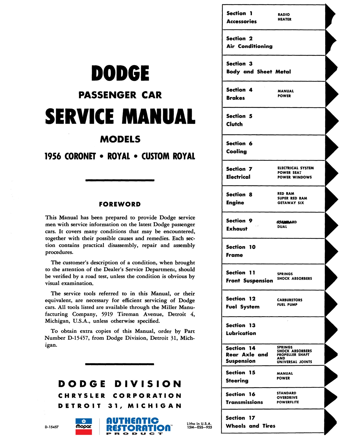 1956 Dodge Service Manual - All Models