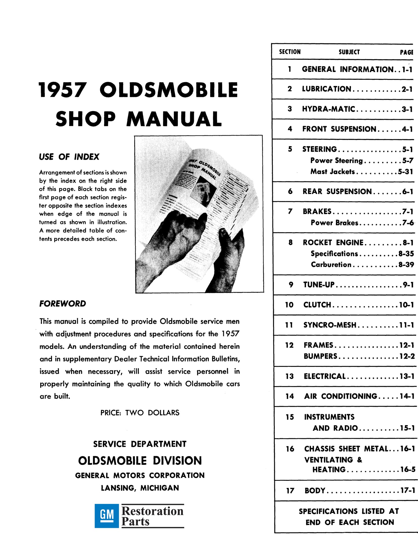 1957 Oldsmobile Shop Manual- All Models