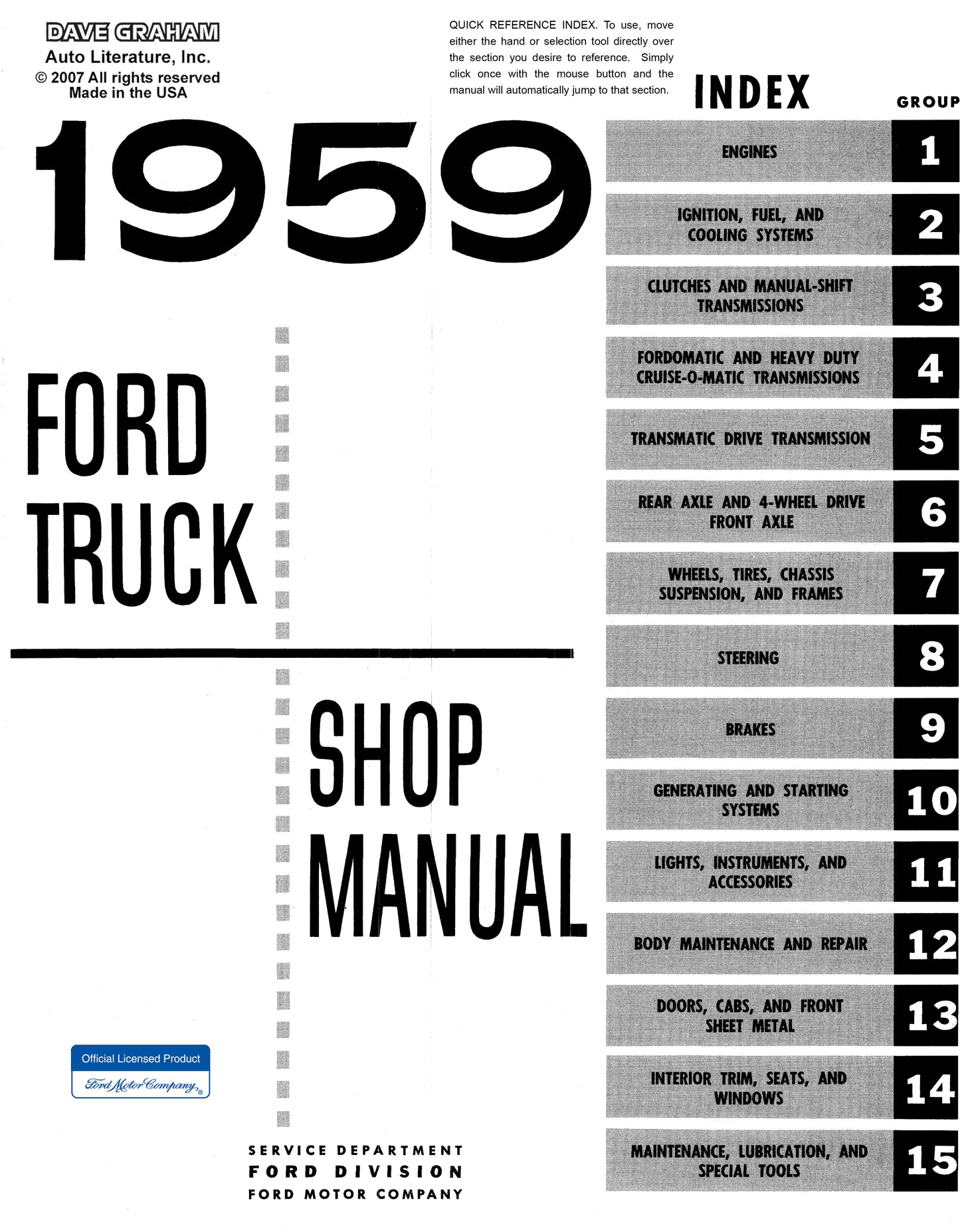 1959 Ford Truck Shop Manual