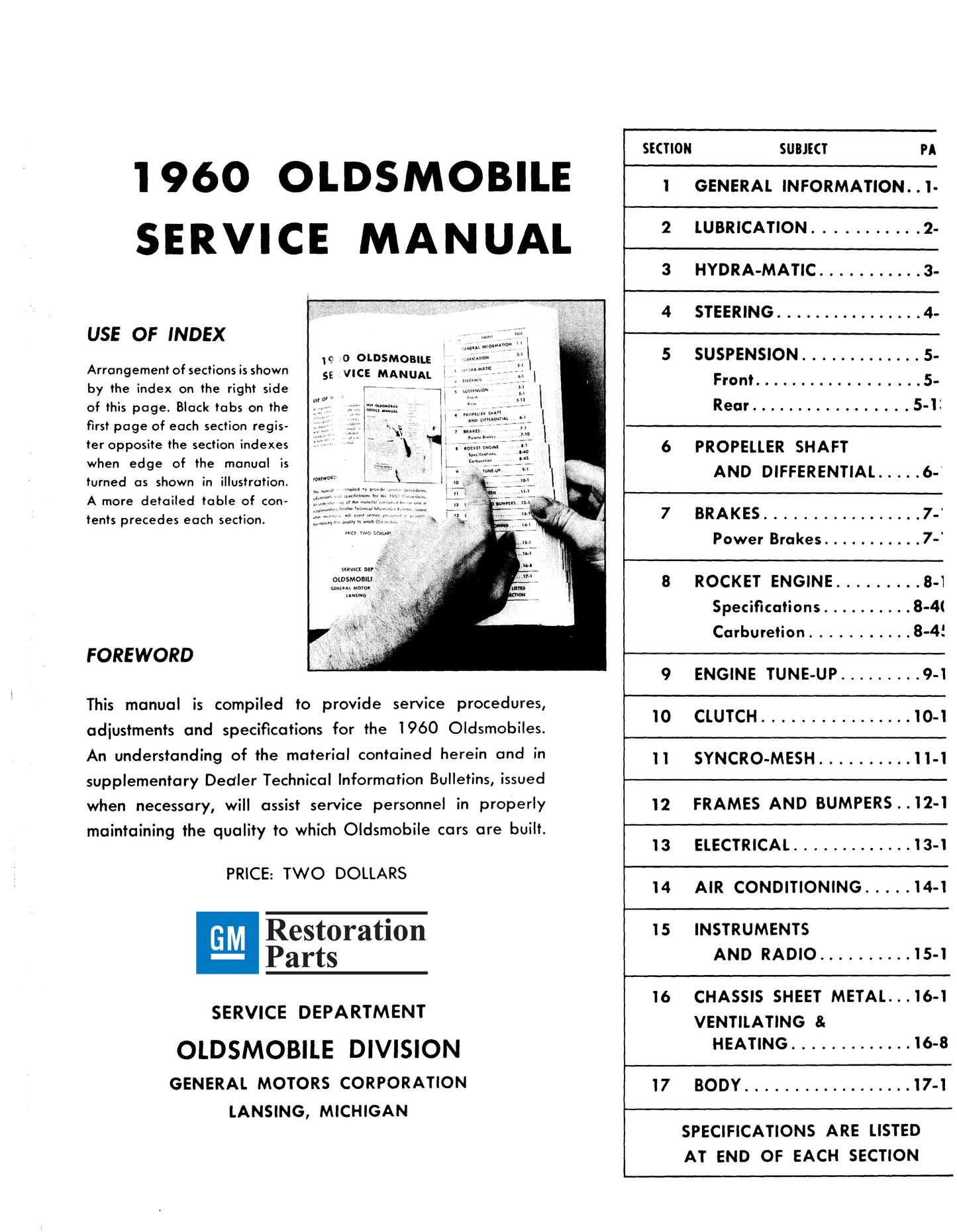 1960 Oldsmobile Shop Manual - All Models