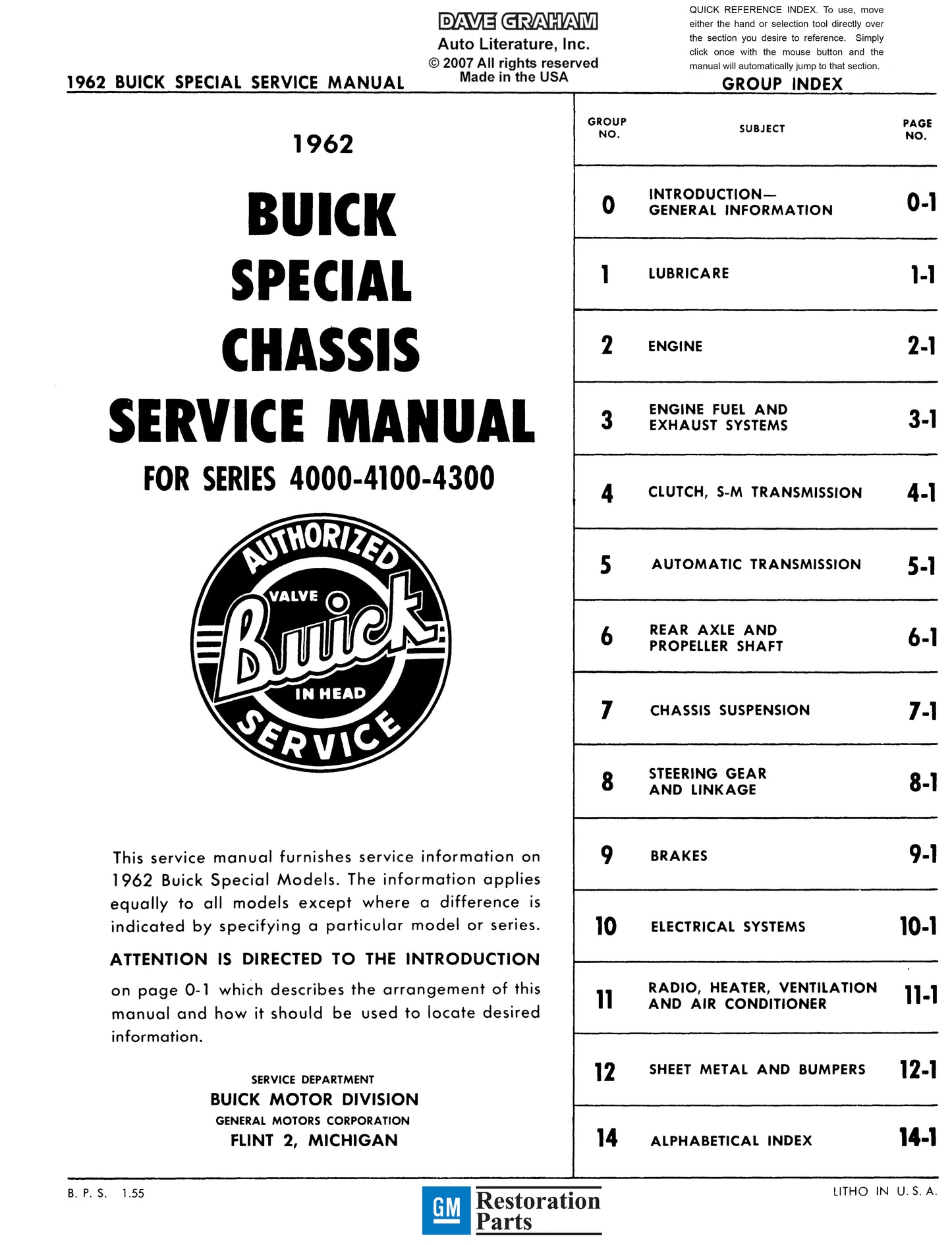 1962 Buick Repair Manuals - All Models