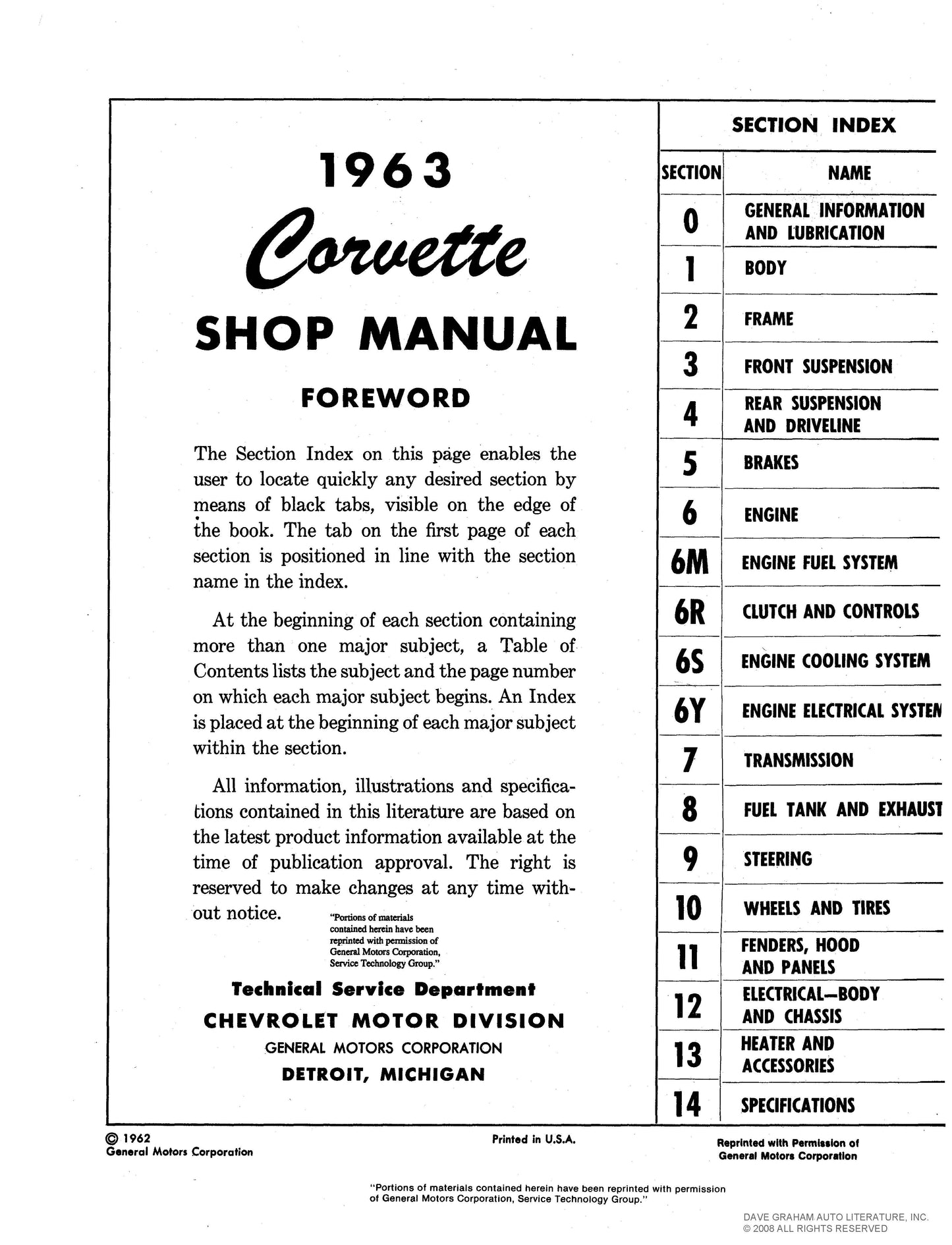 1963-1965 Corvette - Shop Manuals