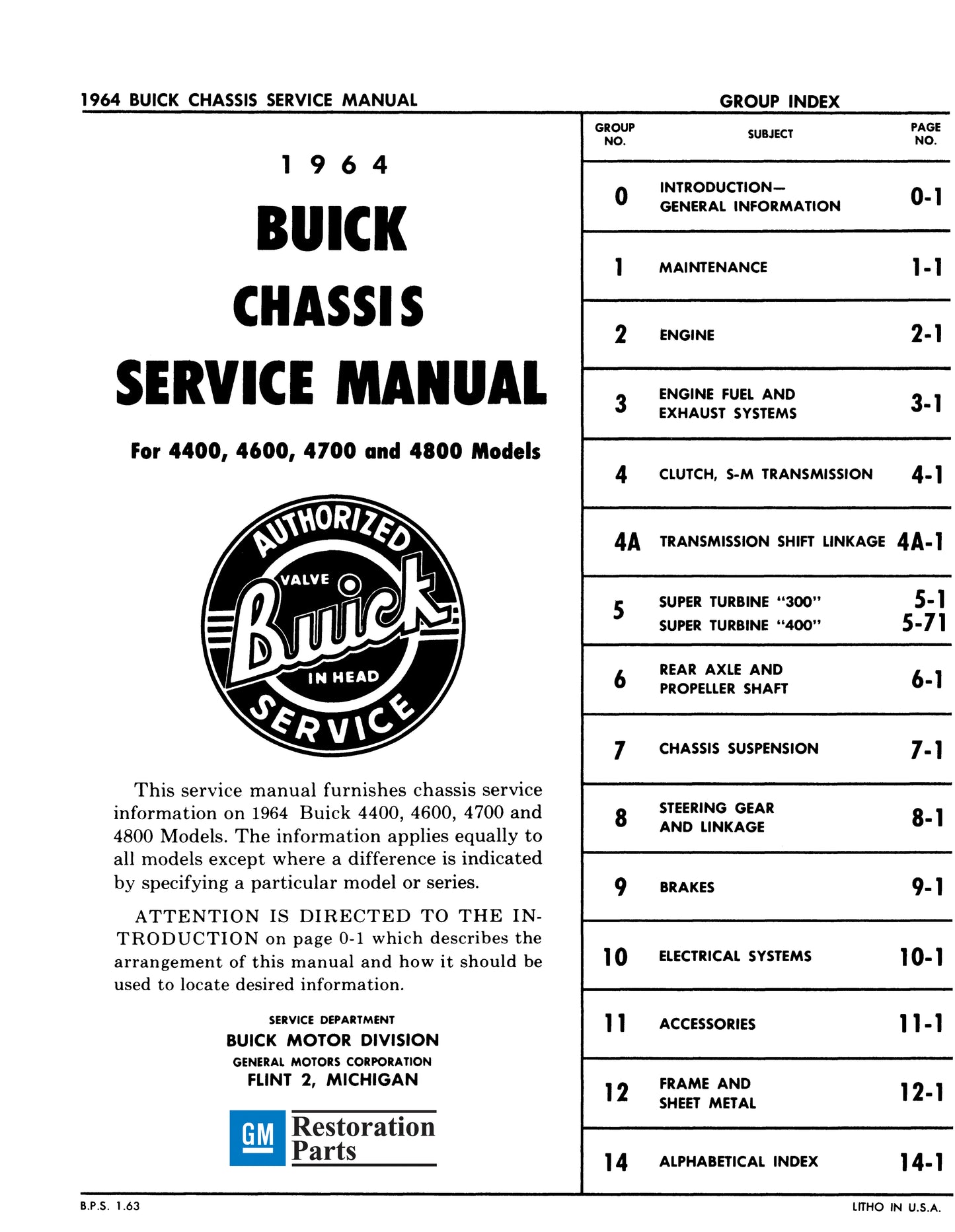 1964 Buick Repair Manuals - All Models