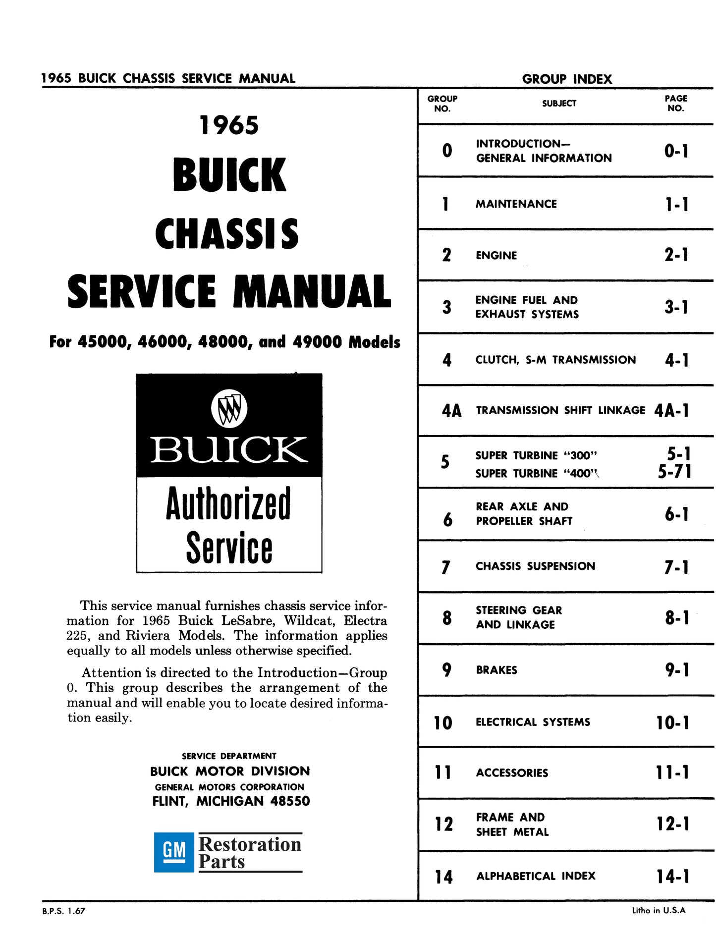 1965 Buick Repair Manuals - All Models
