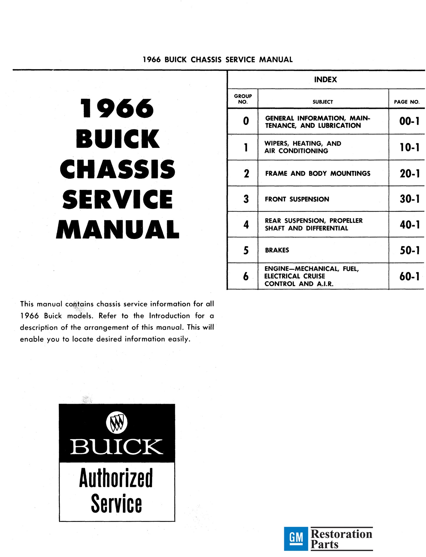 1966 Buick Repair Manual And Body Manual All Models