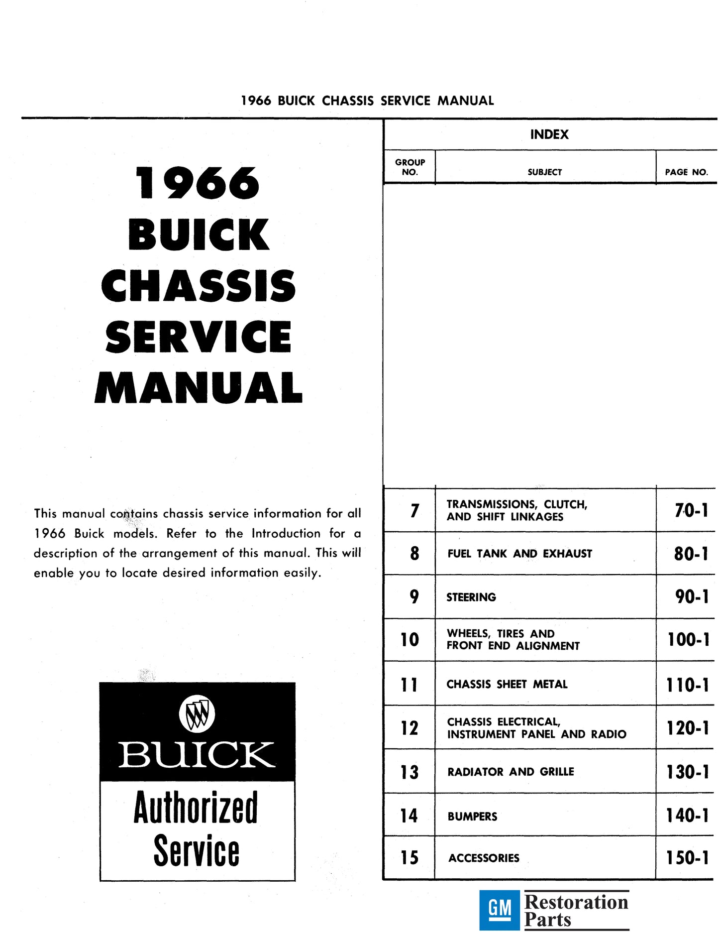 1966 Buick Repair Manual And Body Manual All Models