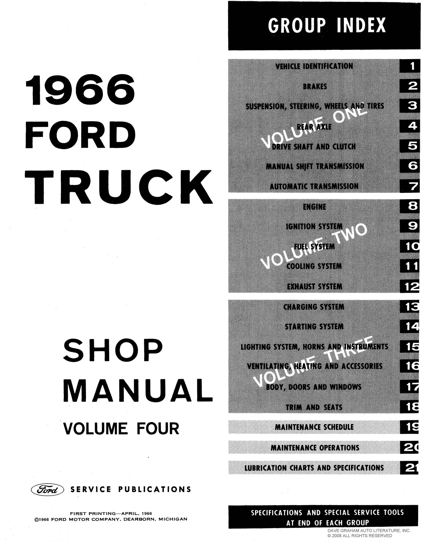1966 Ford Truck Shop Manual Set