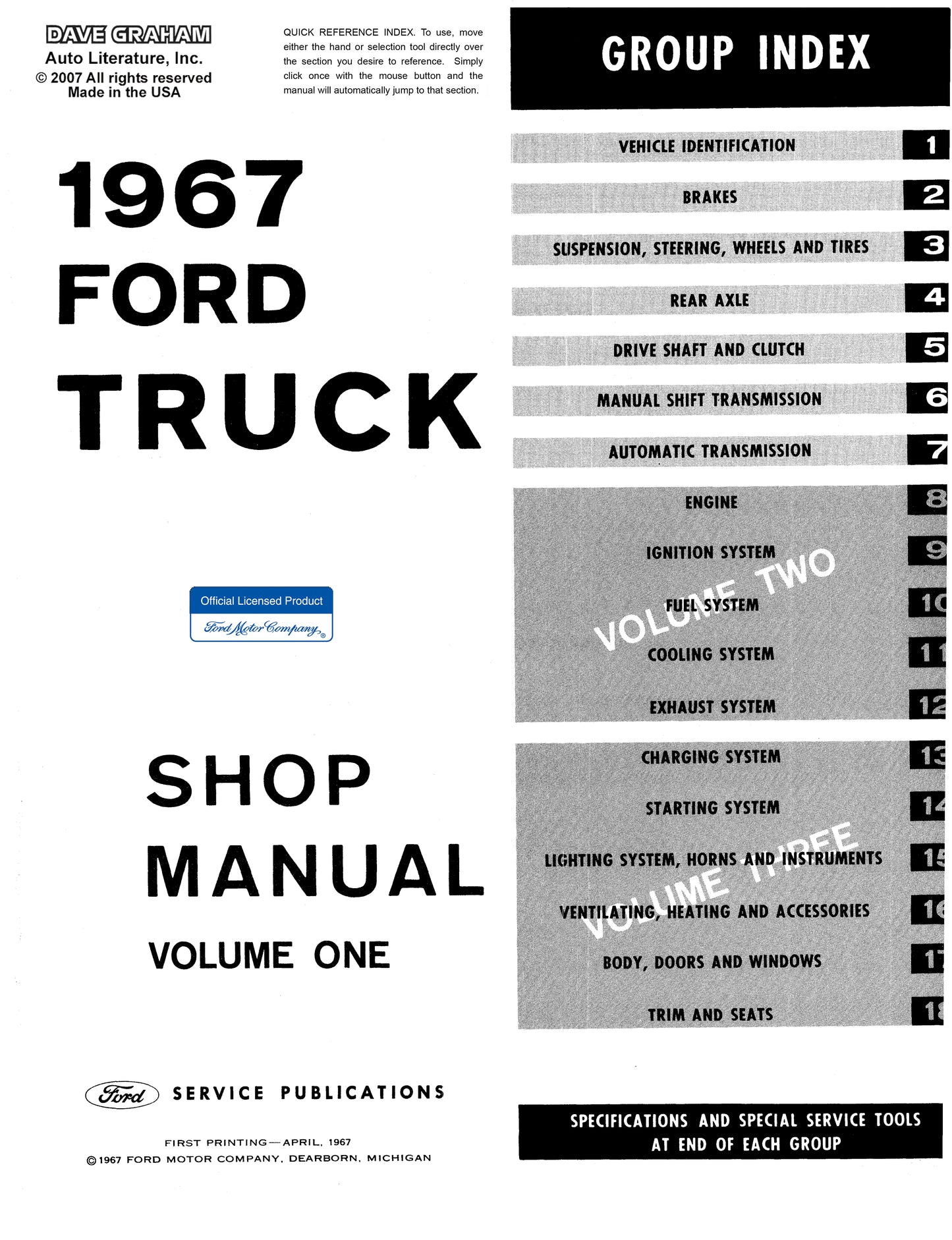 1967 Ford Truck Shop Manual Set