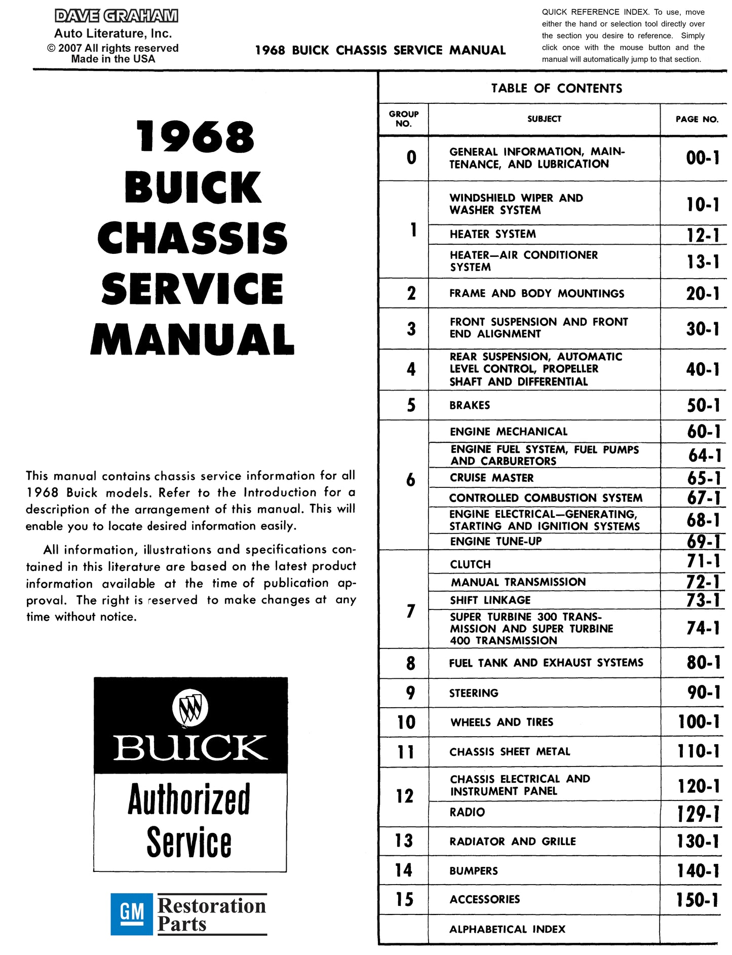 1968 Buick Repair Manual And Body Manual - All Models