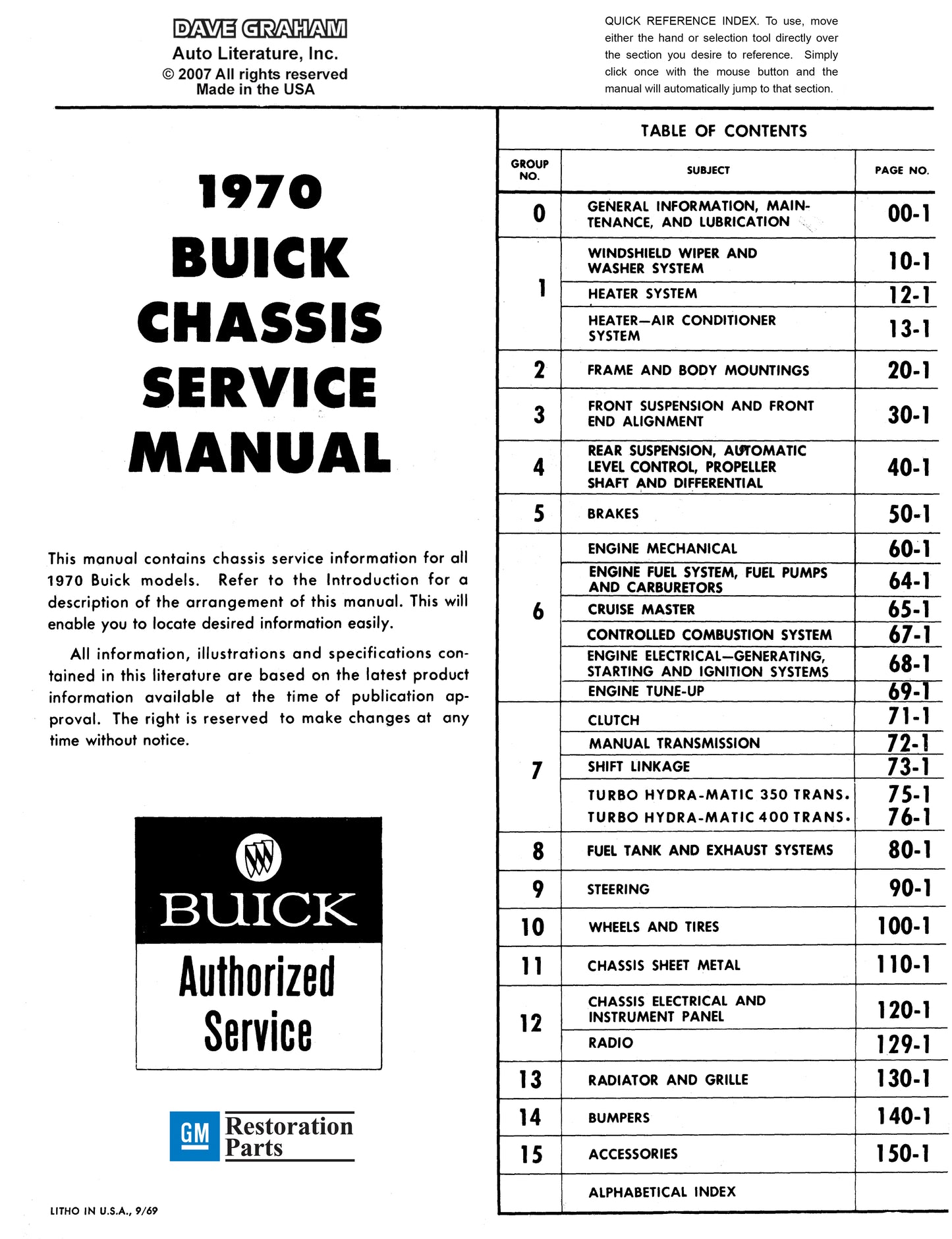 1970 Buick Repair Manual & Body Manual - All Models