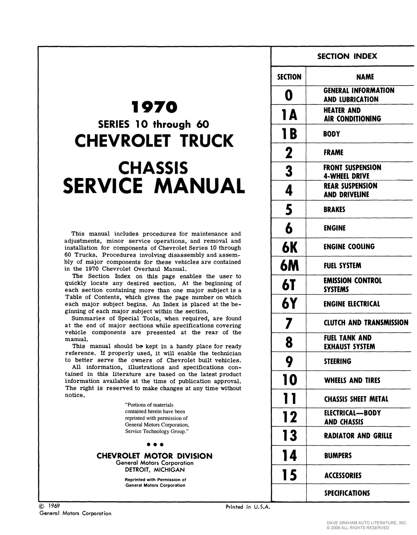 1970 Chevy Shop, Overhaul, & Body Manuals - All Models