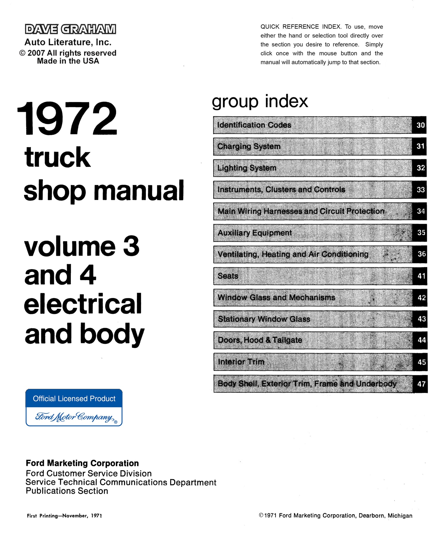 1972 Ford Car Service Manual